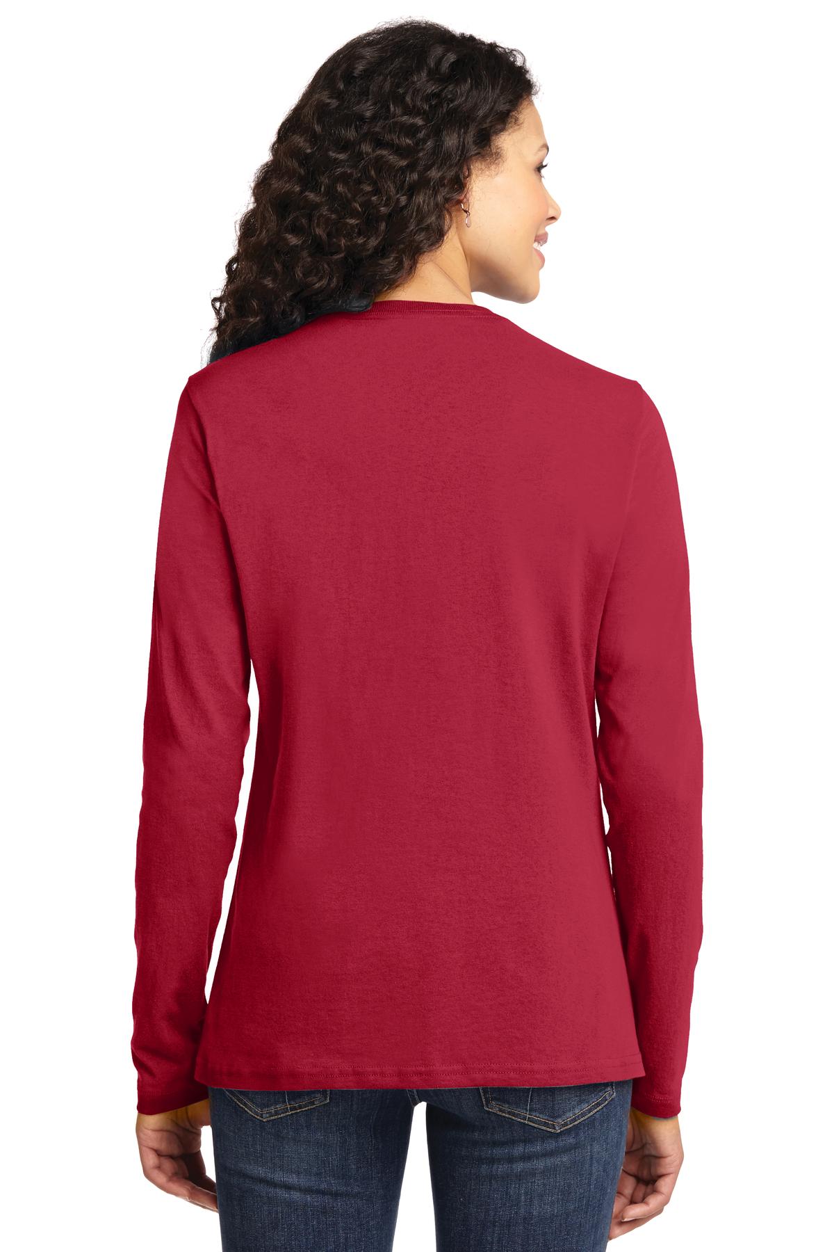 Port & Company Womens Long Sleeve Core Cotton Tee. LPC54LS Womens Apparel Shirts & Tops