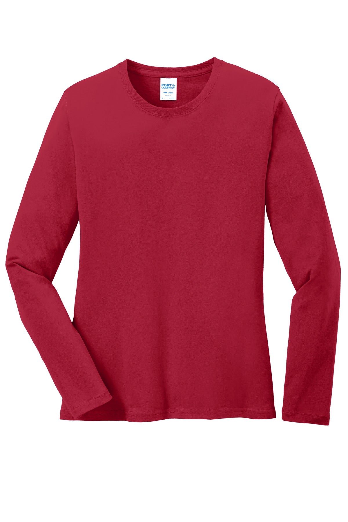 Port & Company Womens Long Sleeve Core Cotton Tee. LPC54LS Womens Apparel Shirts & Tops