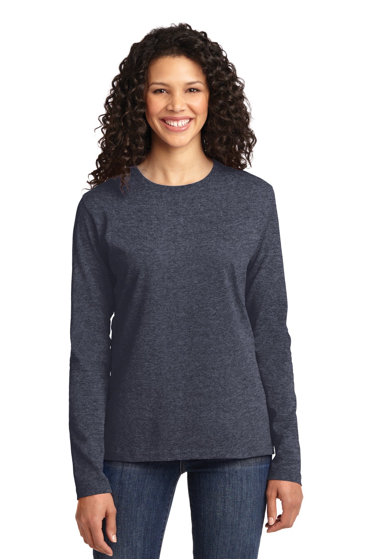 Port & Company Womens Long Sleeve Core Cotton Tee. LPC54LS Womens Apparel Shirts & Tops