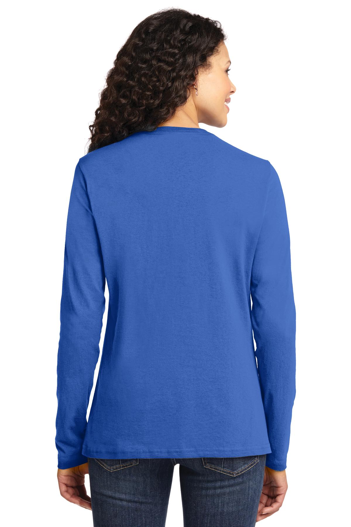Port & Company Womens Long Sleeve Core Cotton Tee. LPC54LS Womens Apparel Shirts & Tops