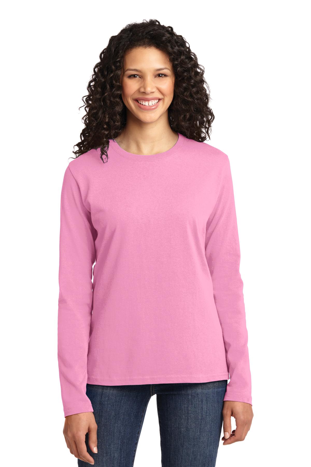 Port & Company Womens Long Sleeve Core Cotton Tee. LPC54LS Womens Apparel Shirts & Tops