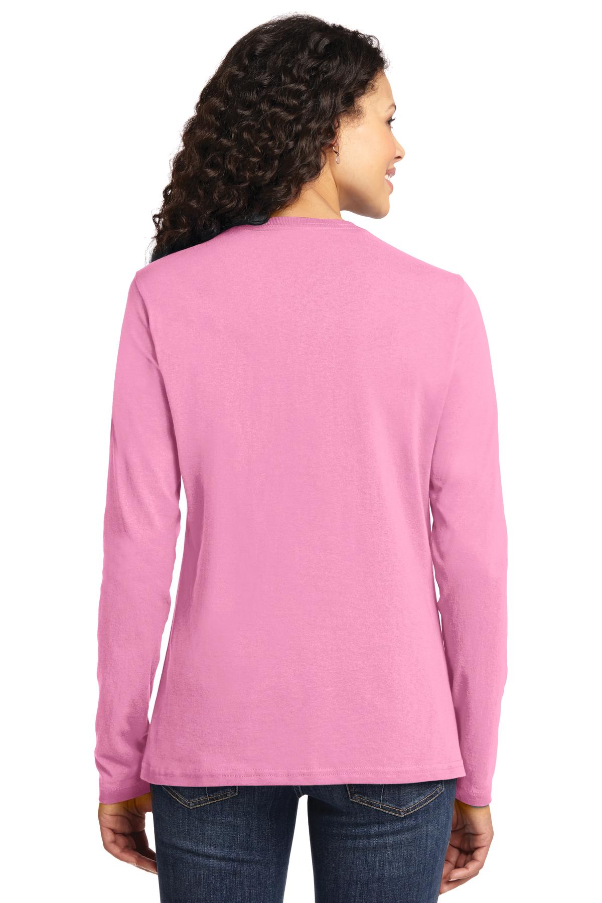 Port & Company Womens Long Sleeve Core Cotton Tee. LPC54LS Womens Apparel Shirts & Tops