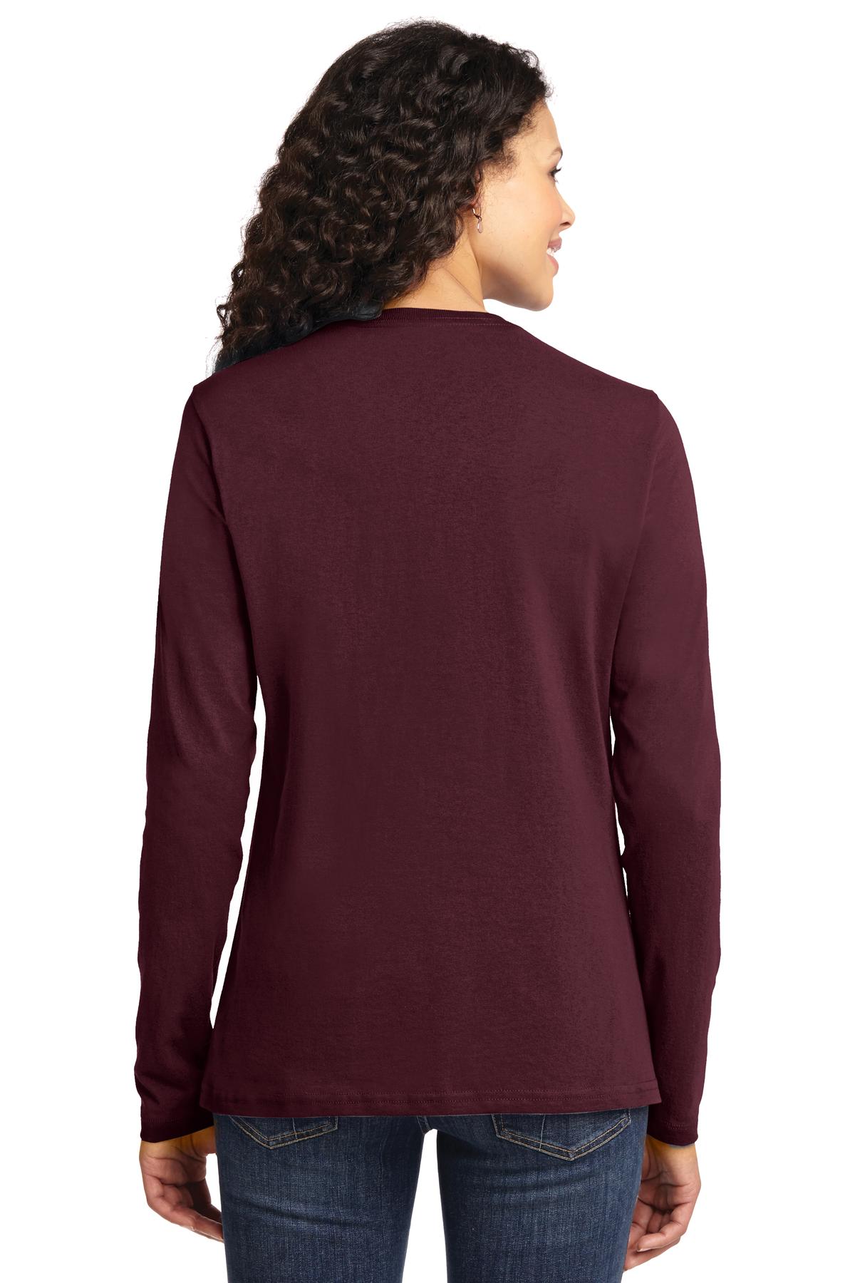 Port & Company Womens Long Sleeve Core Cotton Tee. LPC54LS Womens Apparel Shirts & Tops