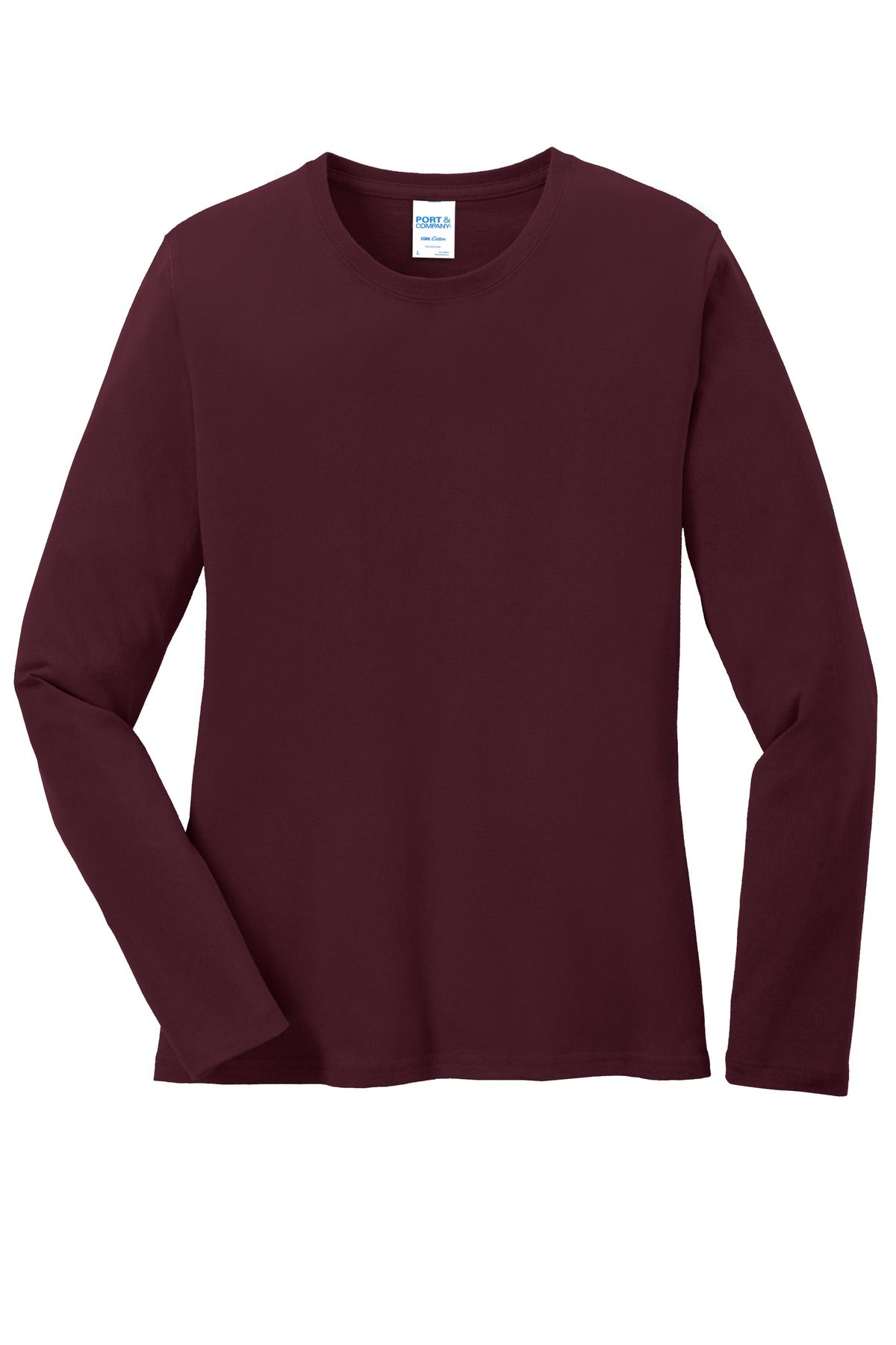 Port & Company Womens Long Sleeve Core Cotton Tee. LPC54LS Womens Apparel Shirts & Tops