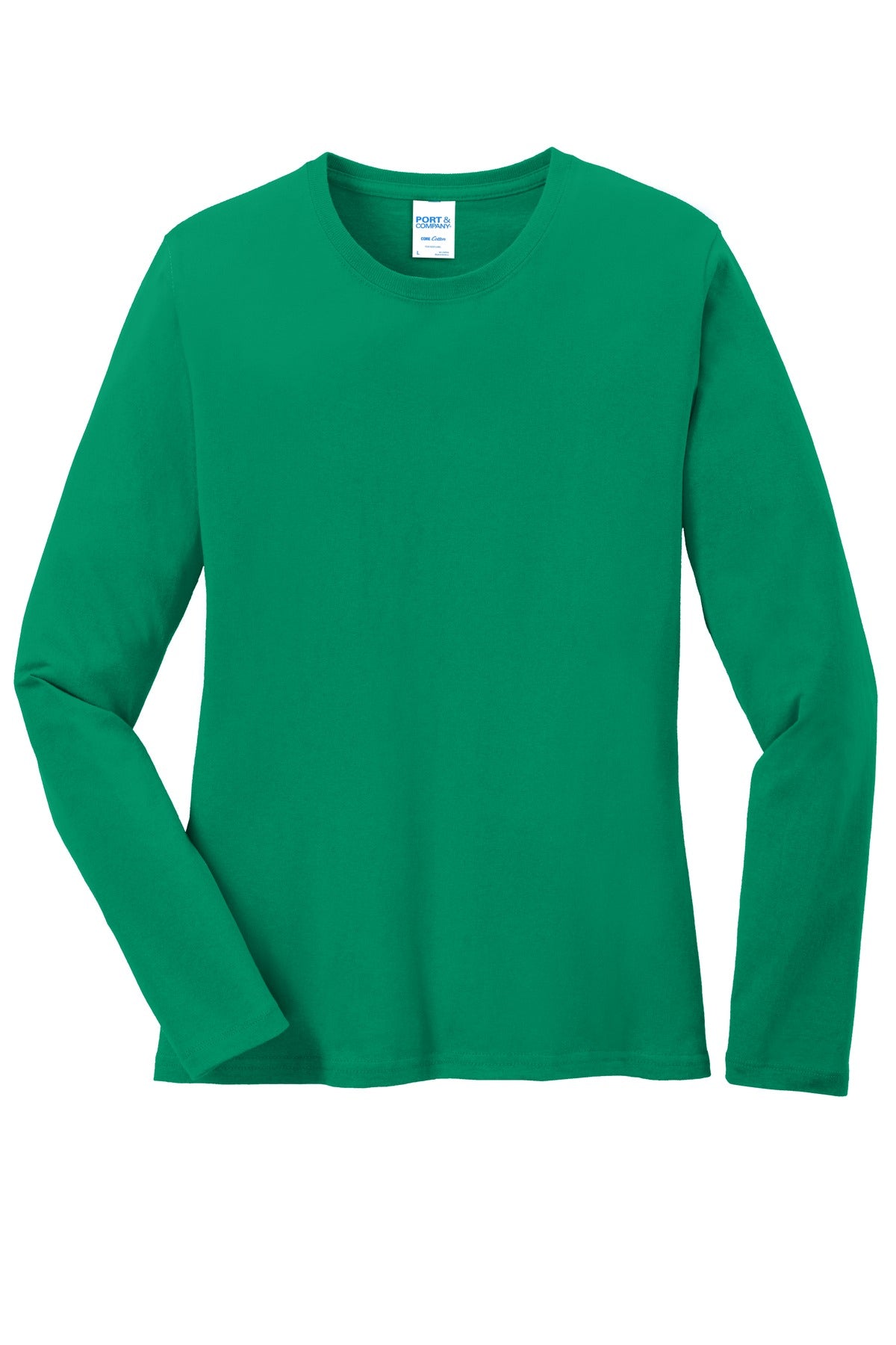 Port & Company Womens Long Sleeve Core Cotton Tee. LPC54LS Womens Apparel Shirts & Tops