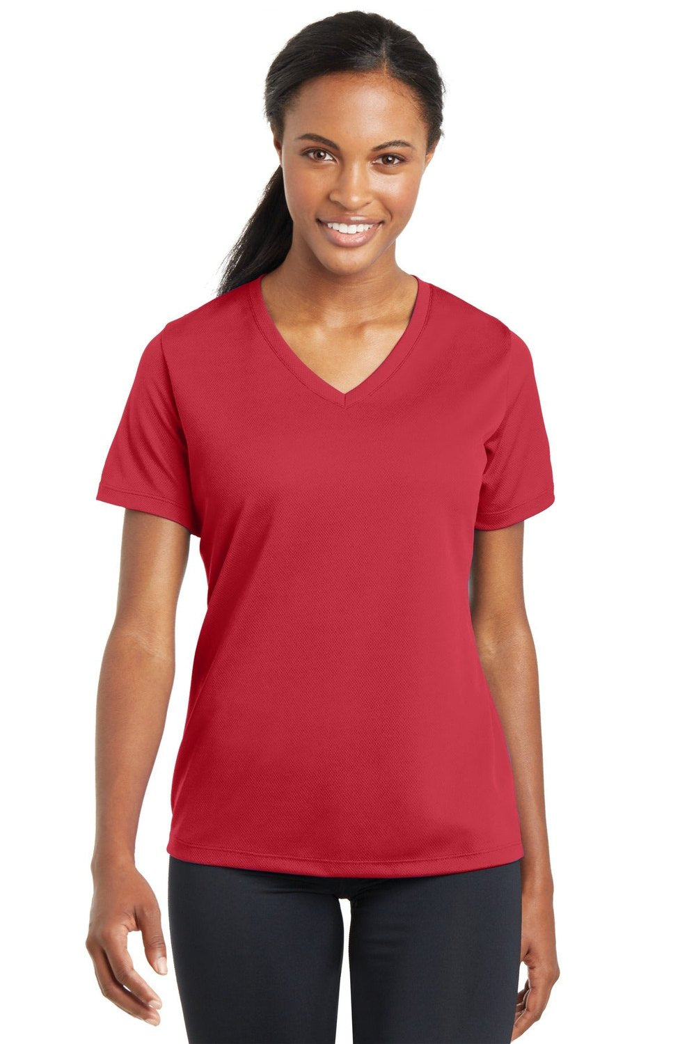 Sport-Tek Women's PosiCharge RacerMesh V-Neck Tee Womens Apparel Shirts & Tops