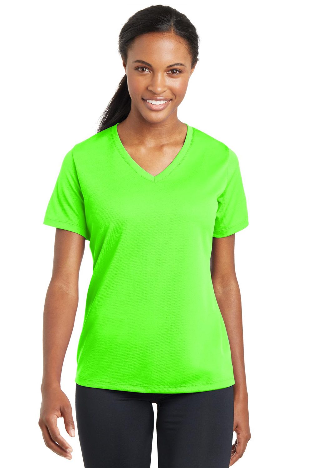 Sport-Tek Women's PosiCharge RacerMesh V-Neck Tee Womens Apparel Shirts & Tops