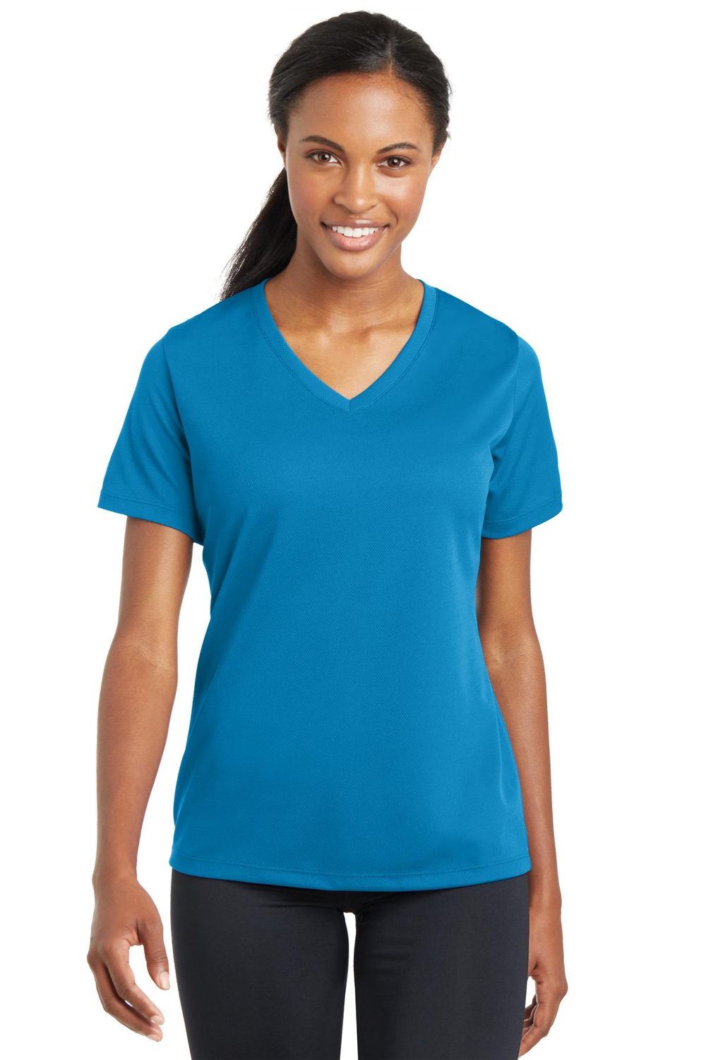Sport-Tek Women's PosiCharge RacerMesh V-Neck Tee Womens Apparel Shirts & Tops