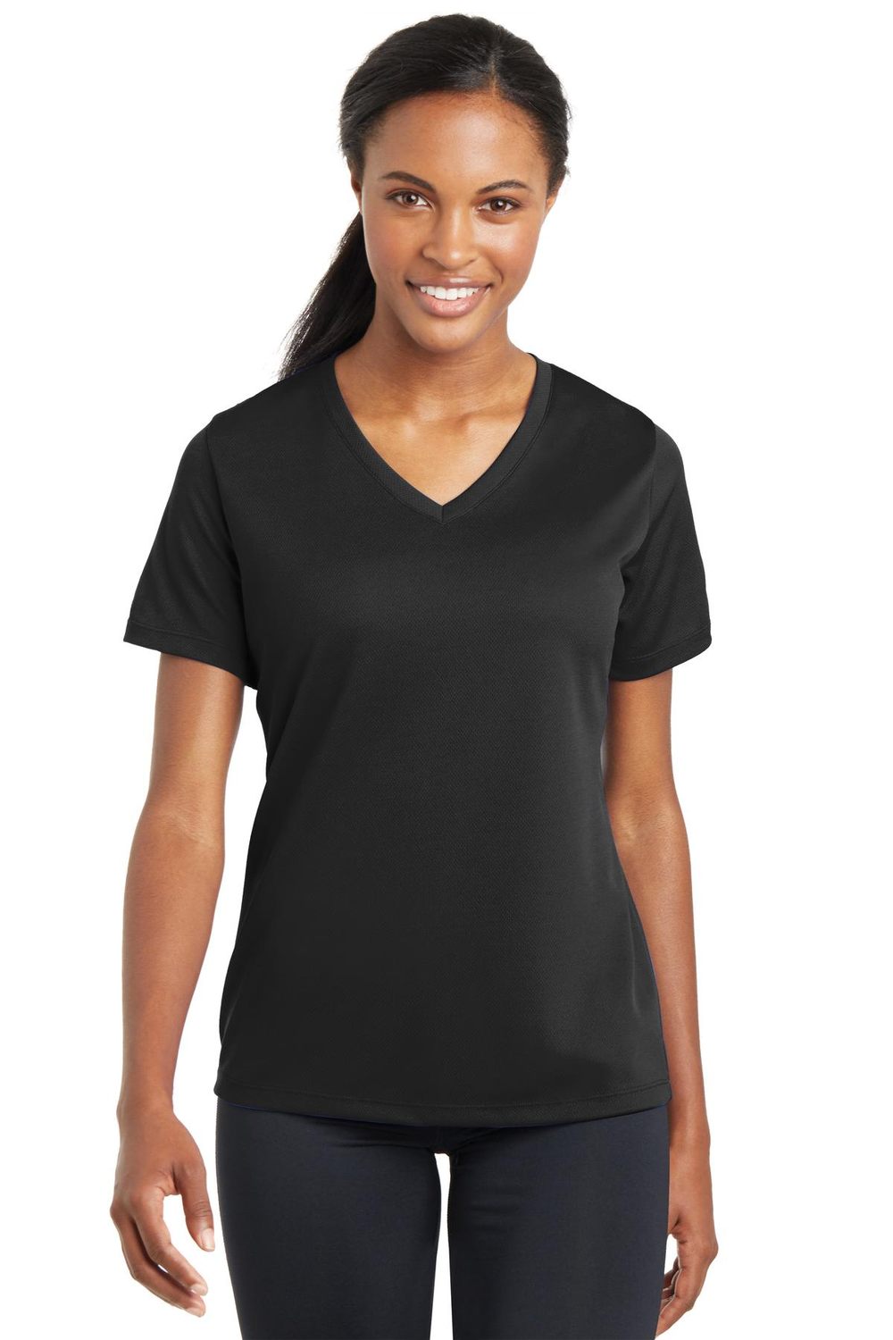 Sport-Tek Women's PosiCharge RacerMesh V-Neck Tee Womens Apparel Shirts & Tops