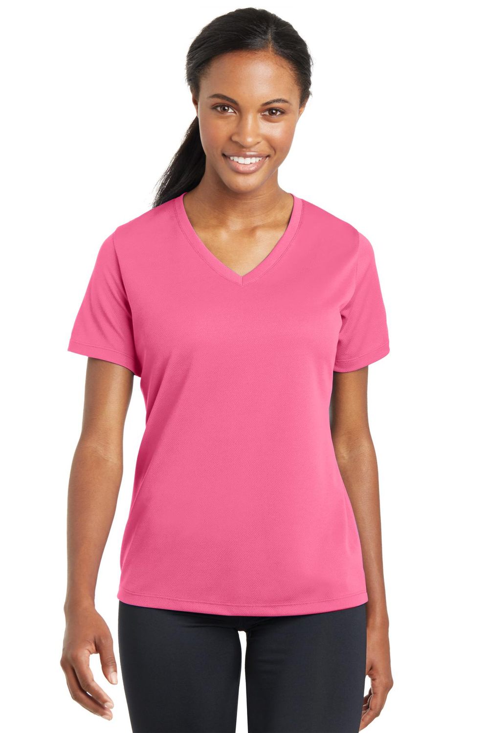 Sport-Tek Women's PosiCharge RacerMesh V-Neck Tee Womens Apparel Shirts & Tops