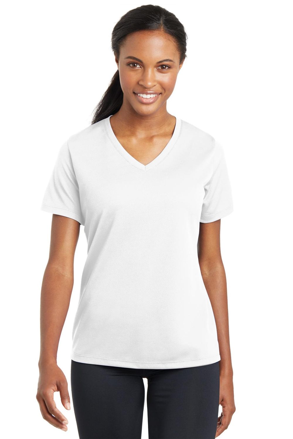 Sport-Tek Women's PosiCharge RacerMesh V-Neck Tee Womens Apparel Shirts & Tops