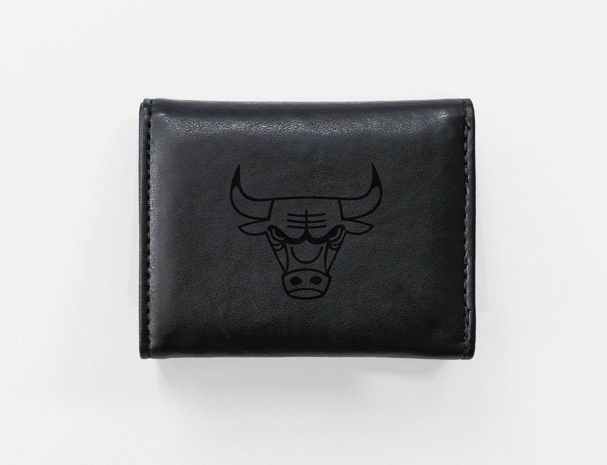 Rico Industries NBA Chicago Bulls Laser Engraved Faux Leather Trifold Wallet-1