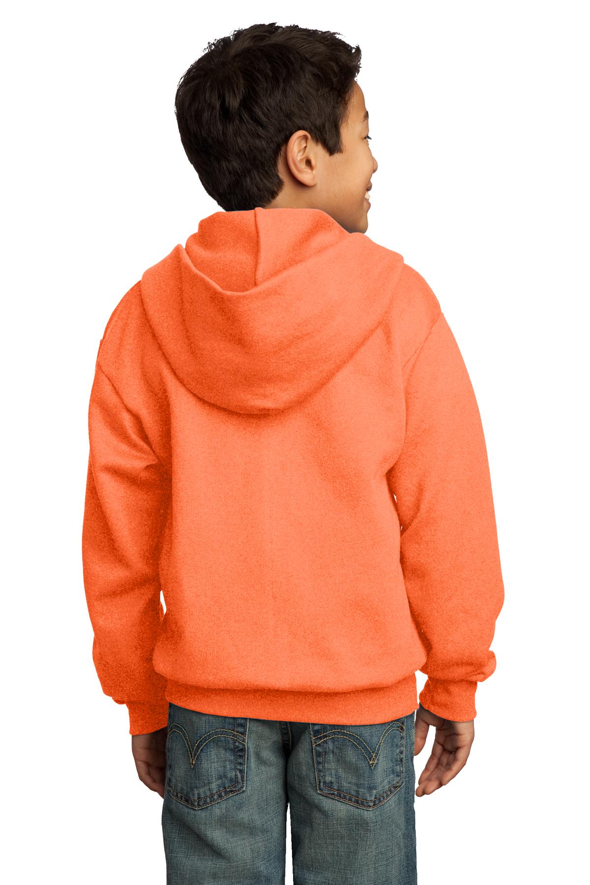 Port & Company Youth Core Fleece Full-Zip Hooded Sweatshirt Youth Apparel Hoodies & Sweatshirts