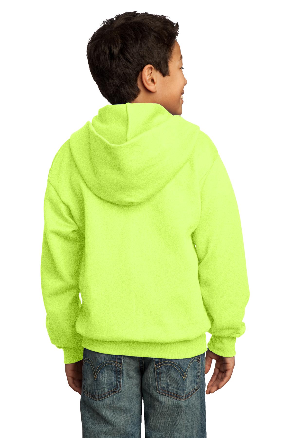 Port & Company Youth Core Fleece Full-Zip Hooded Sweatshirt Youth Apparel Hoodies & Sweatshirts