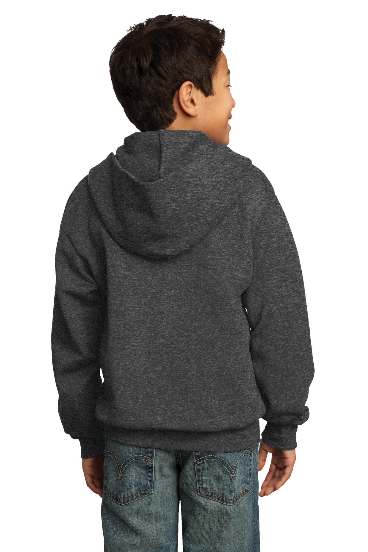 Port & Company Youth Core Fleece Full-Zip Hooded Sweatshirt Youth Apparel Hoodies & Sweatshirts