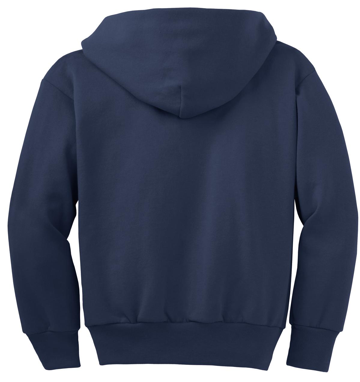 Port & Company Youth Core Fleece Full-Zip Hooded Sweatshirt Youth Apparel Hoodies & Sweatshirts