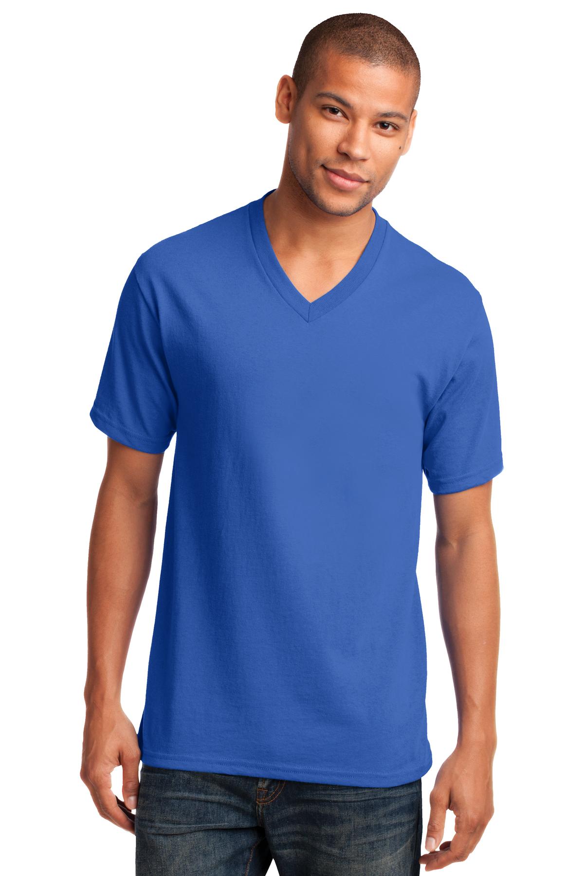 Port & Company - Men's Core Cotton V-Neck Tee Mens Apparel Shirts & Tops