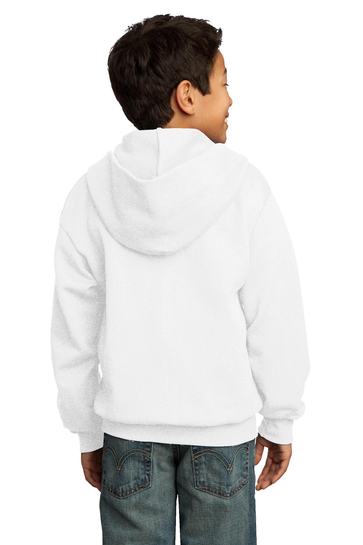 Port & Company Youth Core Fleece Full-Zip Hooded Sweatshirt Youth Apparel Hoodies & Sweatshirts