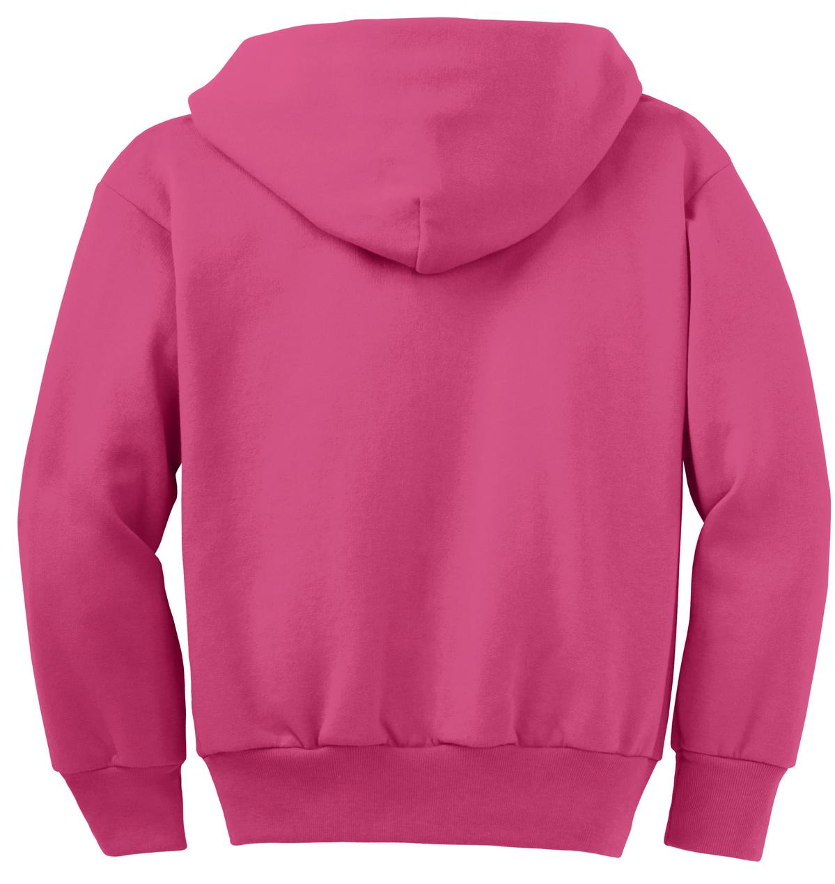 Port & Company Youth Core Fleece Full-Zip Hooded Sweatshirt Youth Apparel Hoodies & Sweatshirts