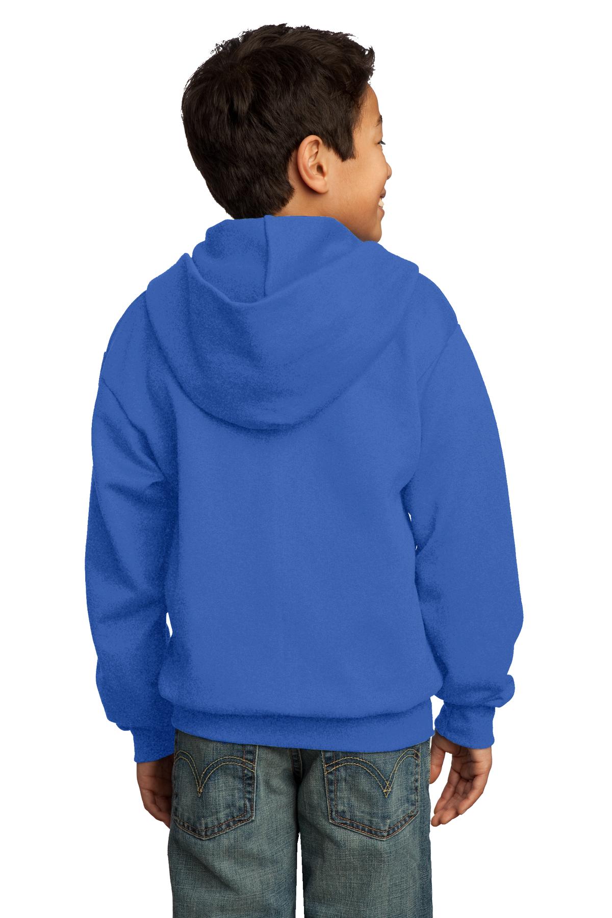 Port & Company Youth Core Fleece Full-Zip Hooded Sweatshirt Youth Apparel Hoodies & Sweatshirts