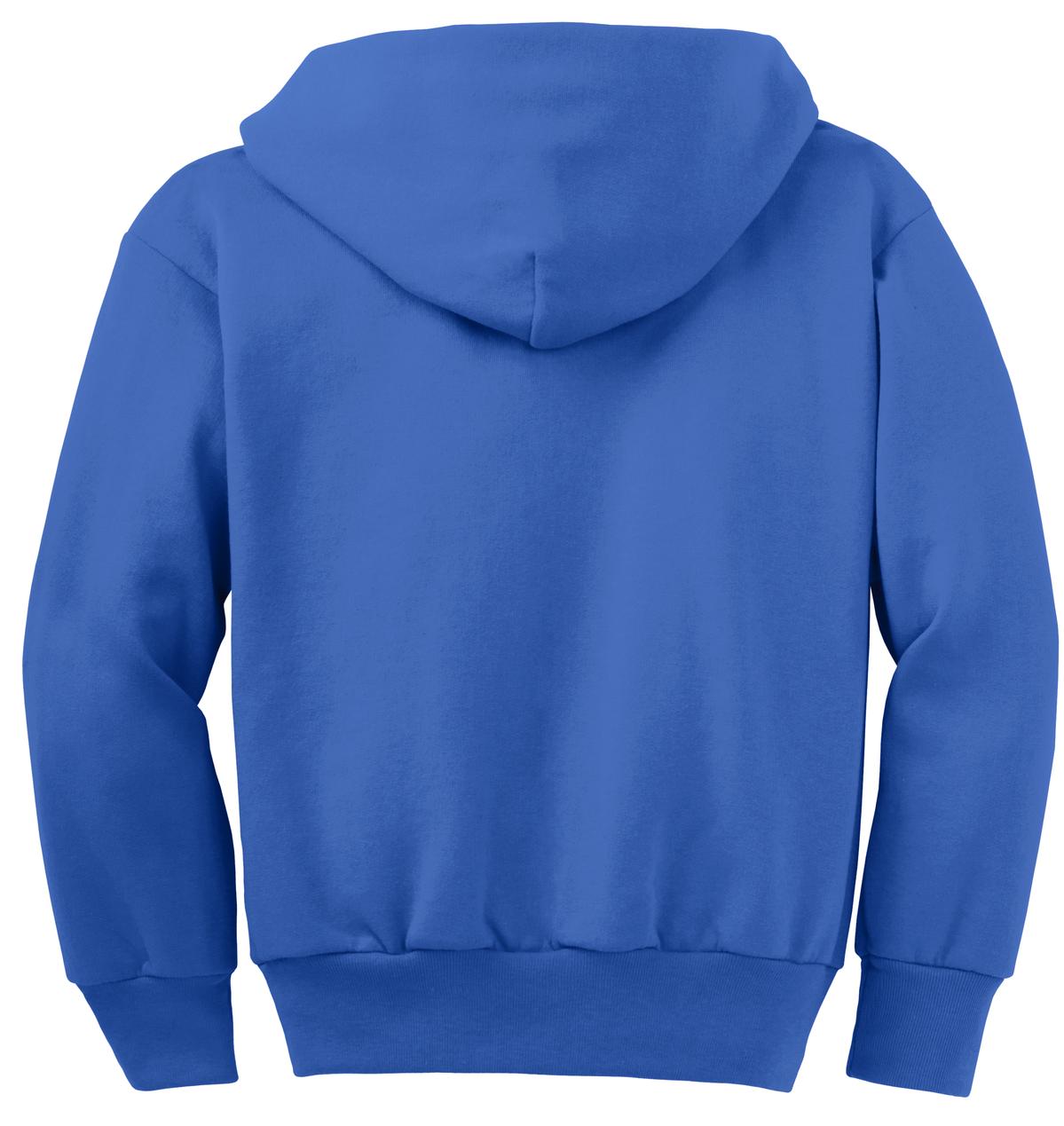 Port & Company Youth Core Fleece Full-Zip Hooded Sweatshirt Youth Apparel Hoodies & Sweatshirts