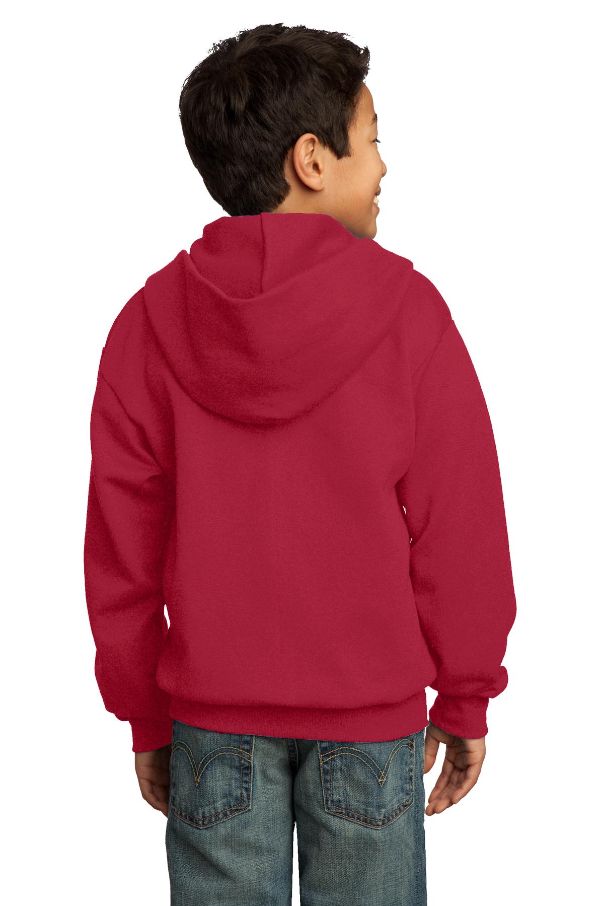 Port & Company Youth Core Fleece Full-Zip Hooded Sweatshirt Youth Apparel Hoodies & Sweatshirts