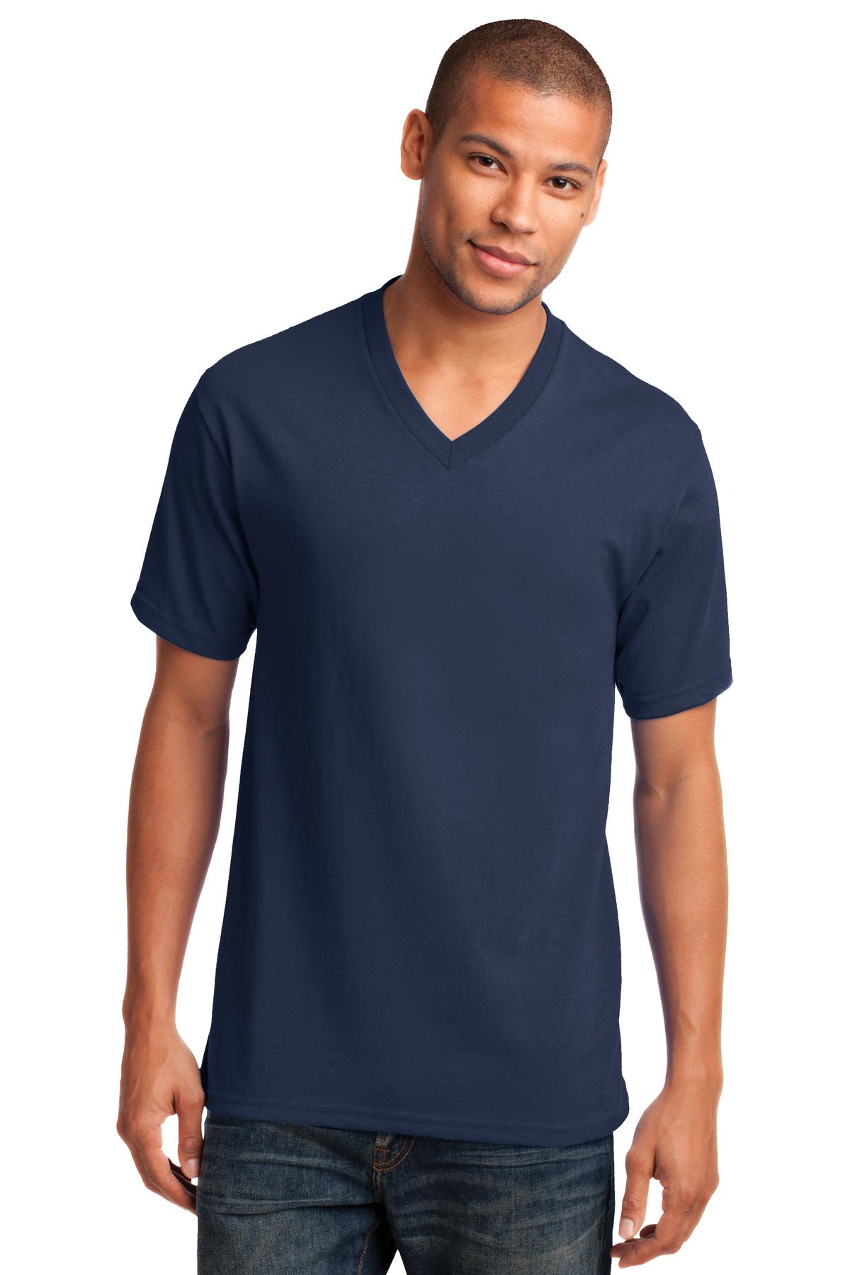 Port & Company - Men's Core Cotton V-Neck Tee Mens Apparel Shirts & Tops