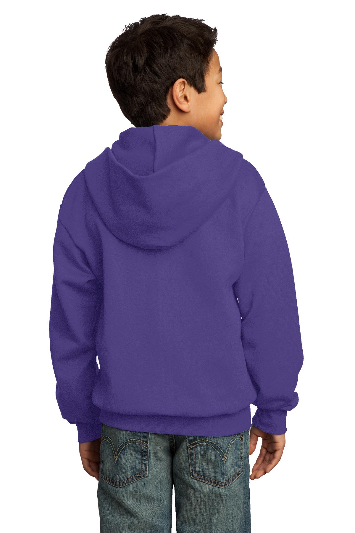 Port & Company Youth Core Fleece Full-Zip Hooded Sweatshirt Youth Apparel Hoodies & Sweatshirts