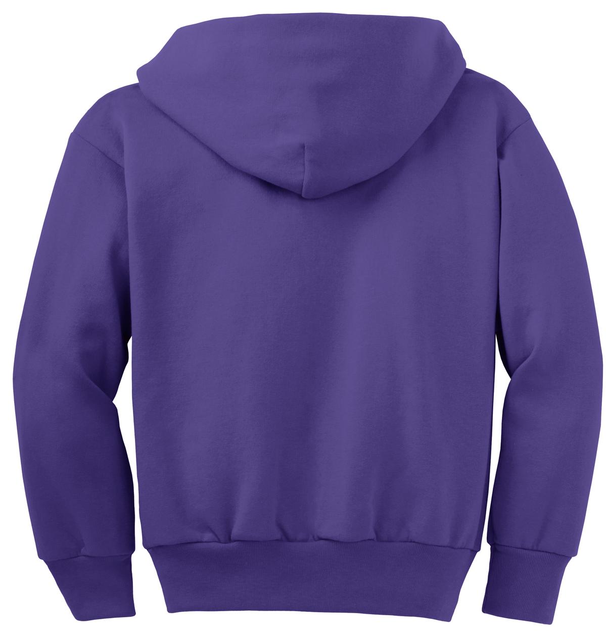 Port & Company Youth Core Fleece Full-Zip Hooded Sweatshirt Youth Apparel Hoodies & Sweatshirts