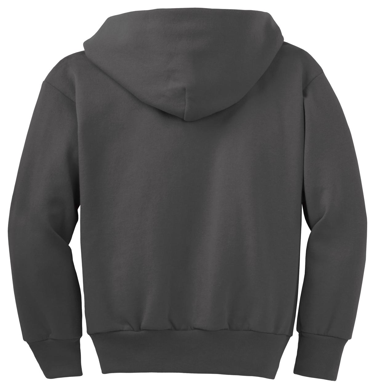 Port & Company Youth Core Fleece Full-Zip Hooded Sweatshirt Youth Apparel Hoodies & Sweatshirts