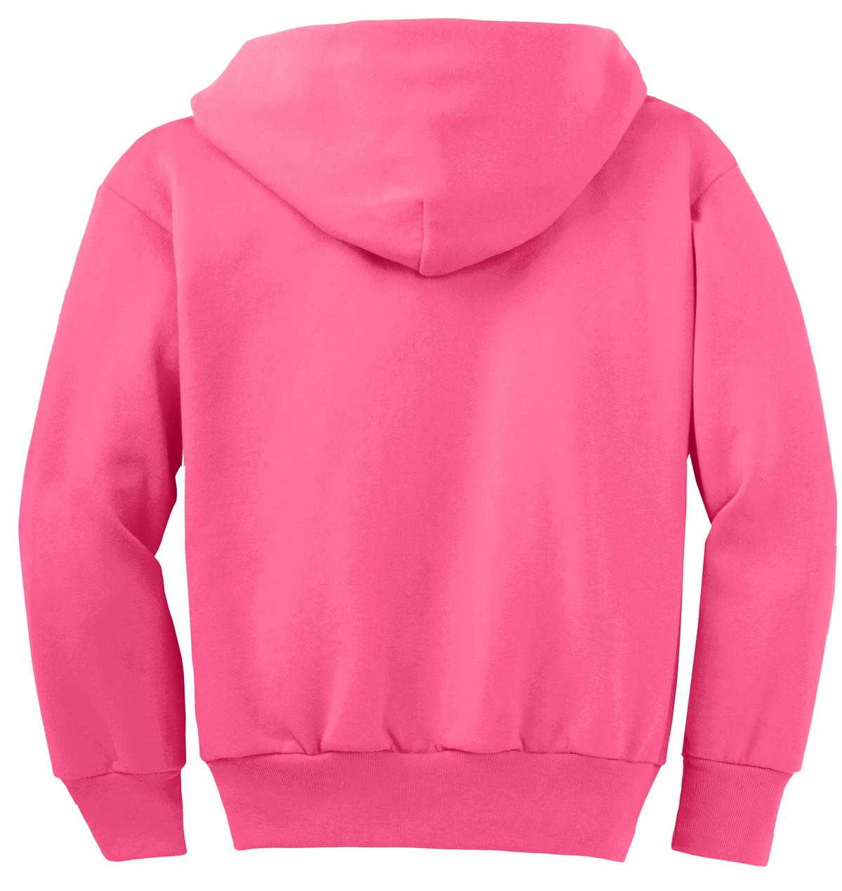 Port & Company Youth Core Fleece Full-Zip Hooded Sweatshirt Youth Apparel Hoodies & Sweatshirts