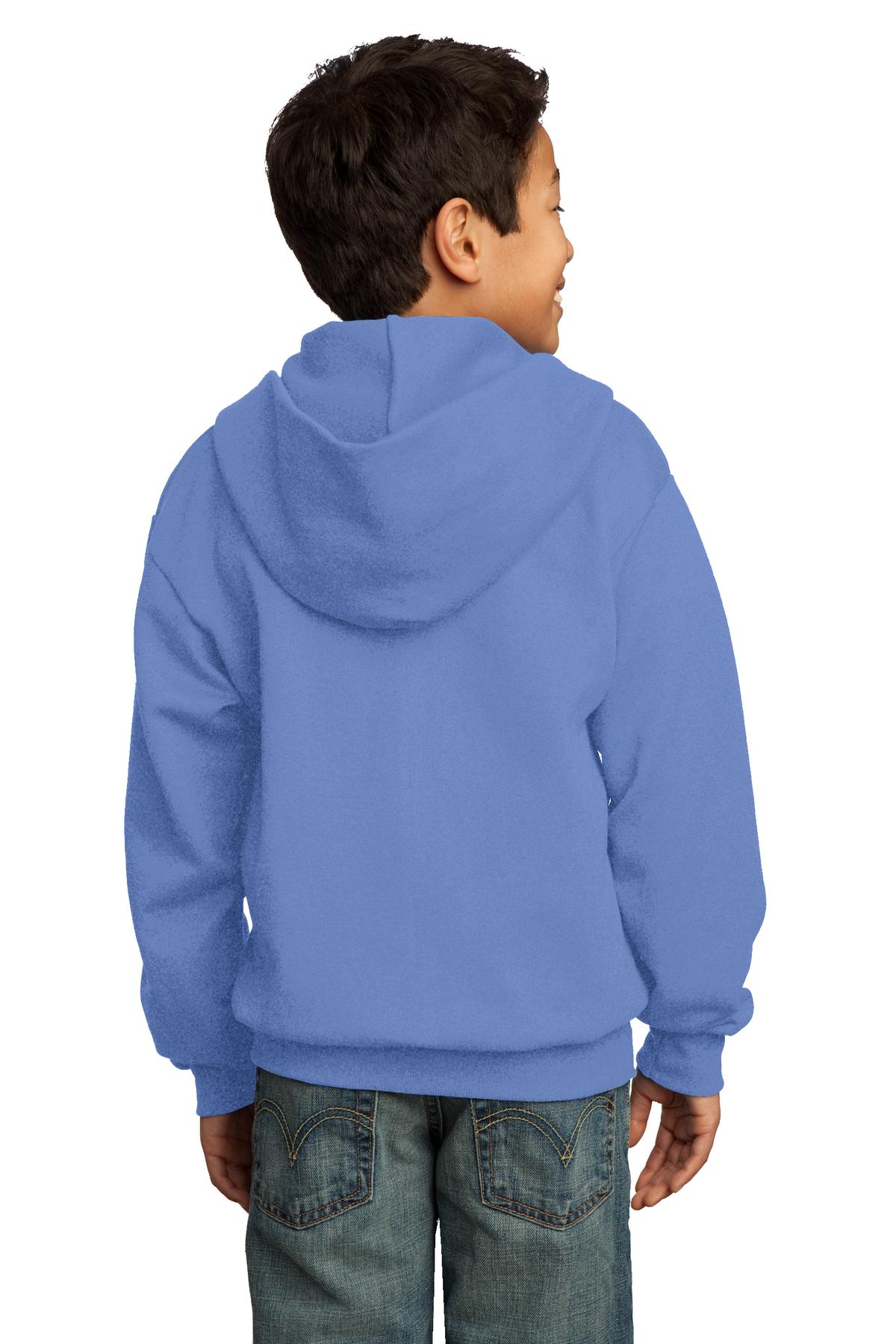 Port & Company Youth Core Fleece Full-Zip Hooded Sweatshirt Youth Apparel Hoodies & Sweatshirts