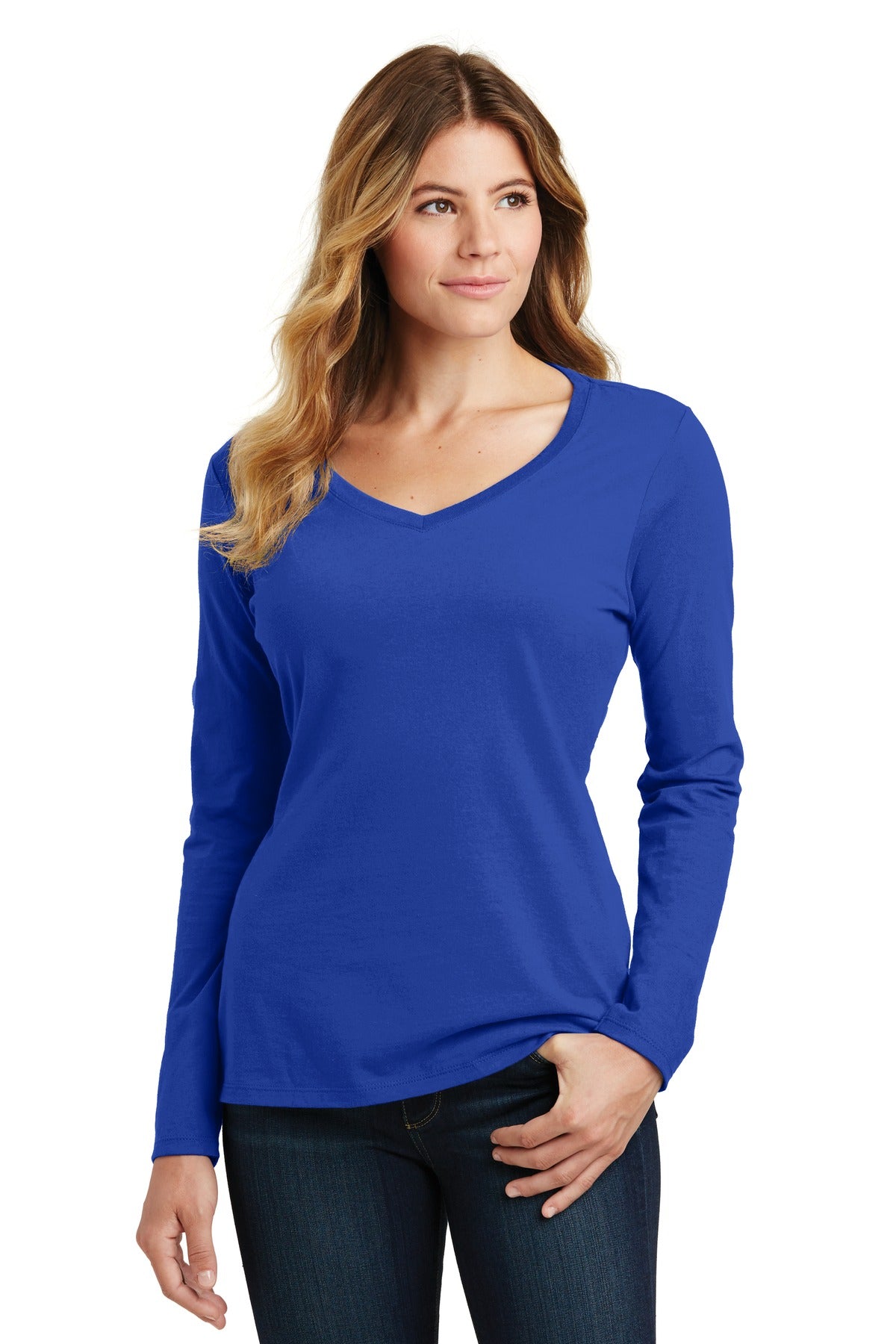 Port & Company - Women's Long Sleeve Fan Favorite V-Neck Tee Womens Apparel Shirts & Tops