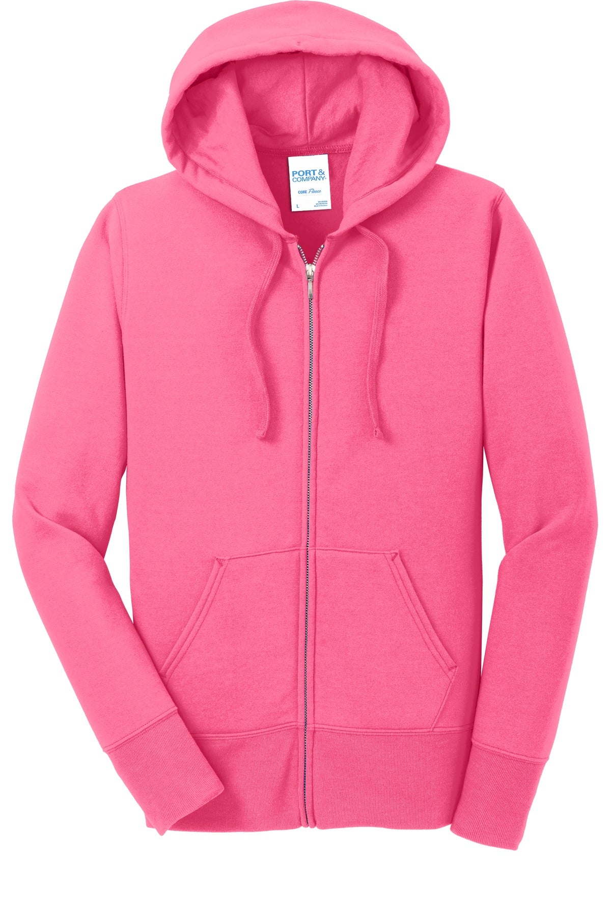 Port & Company Women's Core Fleece Full-Zip Hooded Sweatshirt Womens Apparel Sweatshirts & Fleece