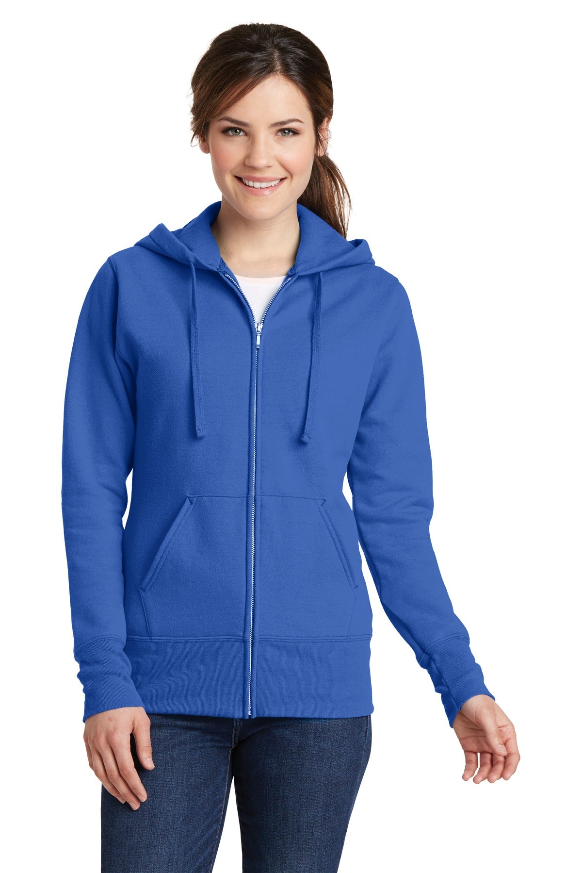 Port & Company Women's Core Fleece Full-Zip Hooded Sweatshirt Womens Apparel Sweatshirts & Fleece