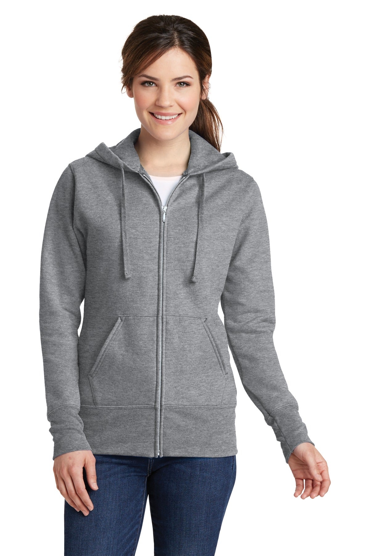 Port & Company Women's Core Fleece Full-Zip Hooded Sweatshirt Womens Apparel Sweatshirts & Fleece
