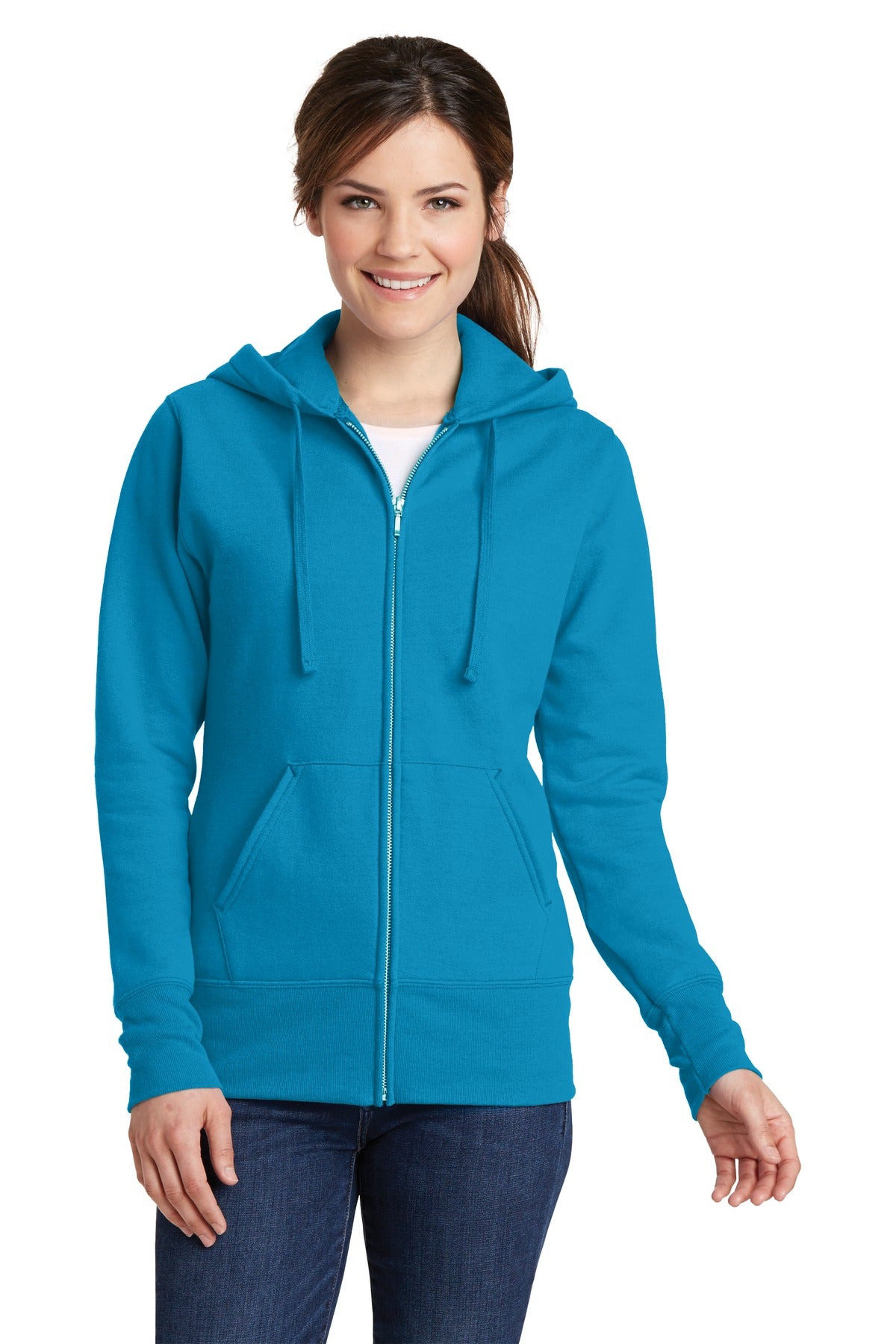 Port & Company Women's Core Fleece Full-Zip Hooded Sweatshirt Womens Apparel Sweatshirts & Fleece