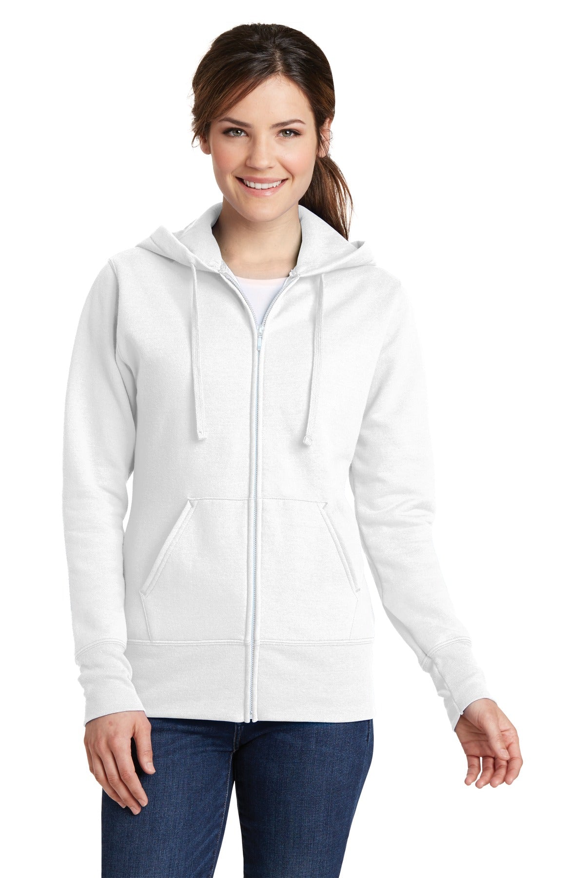 Port & Company Women's Core Fleece Full-Zip Hooded Sweatshirt Womens Apparel Sweatshirts & Fleece