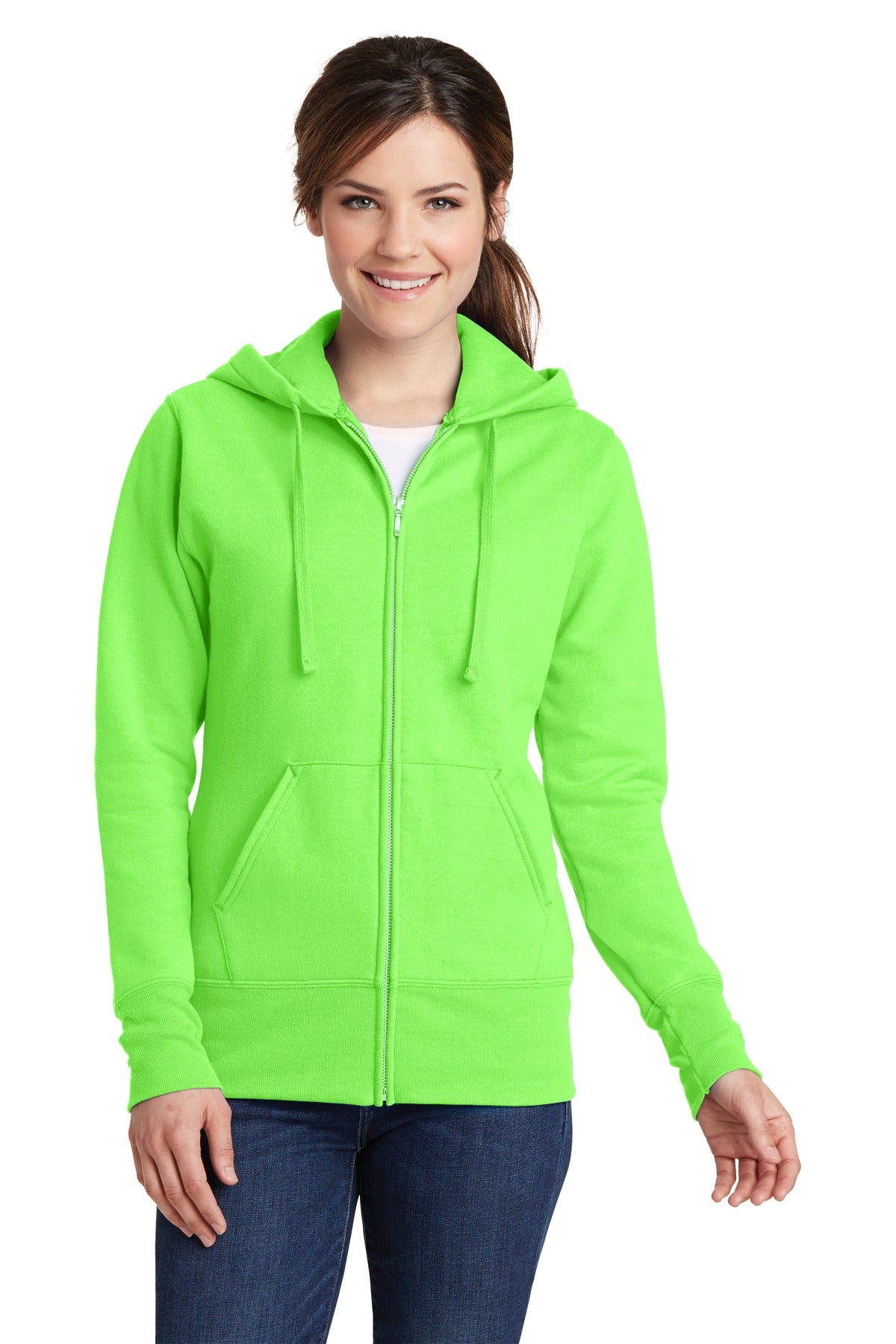 Port & Company Women's Core Fleece Full-Zip Hooded Sweatshirt Womens Apparel Sweatshirts & Fleece