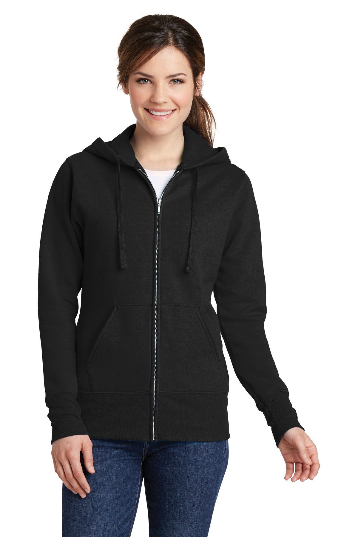 Port & Company Women's Core Fleece Full-Zip Hooded Sweatshirt Womens Apparel Sweatshirts & Fleece