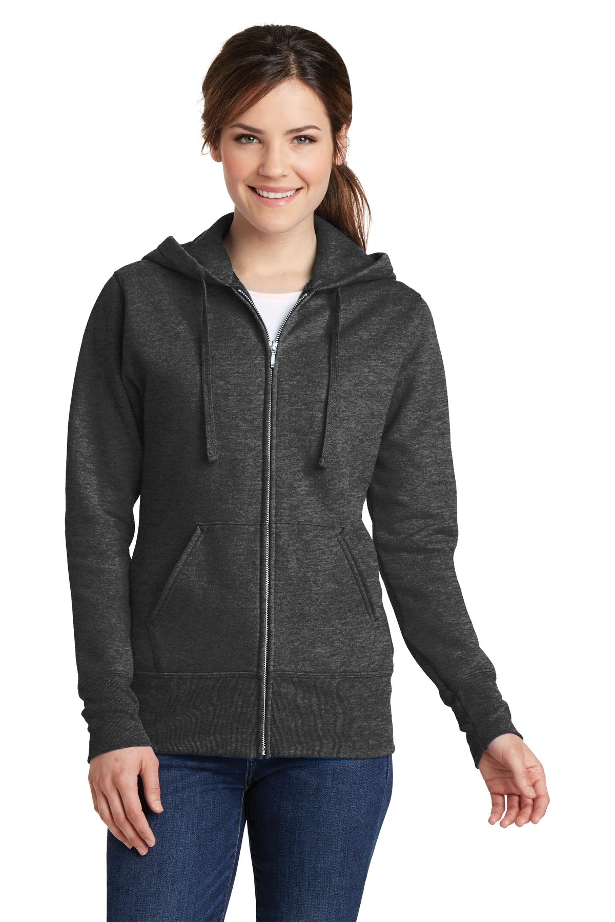 Port & Company Women's Core Fleece Full-Zip Hooded Sweatshirt Womens Apparel Sweatshirts & Fleece