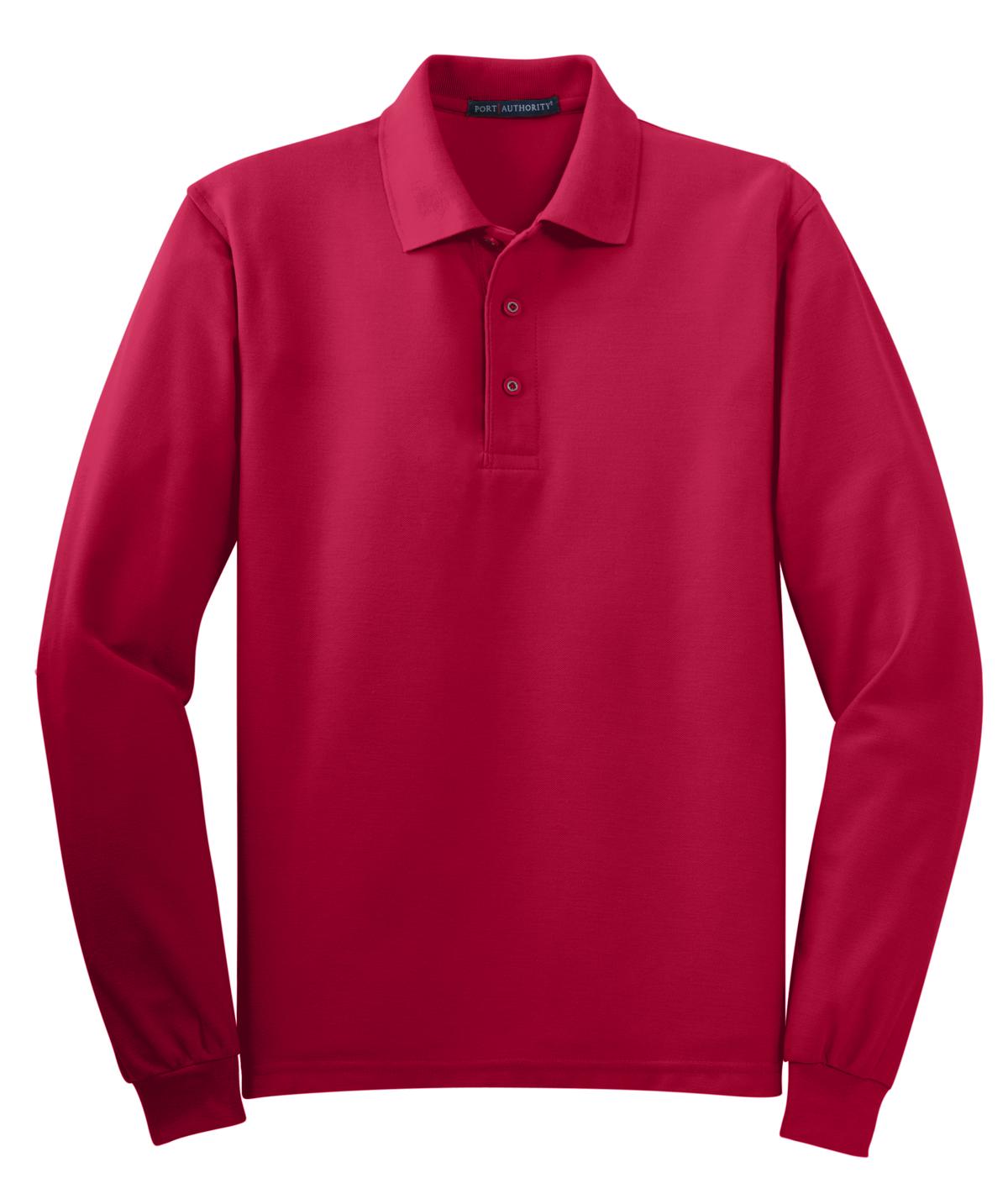Port Authority Men's Silk Touch Long Sleeve Polo. K500LS Mens Apparel Shirts & Tops