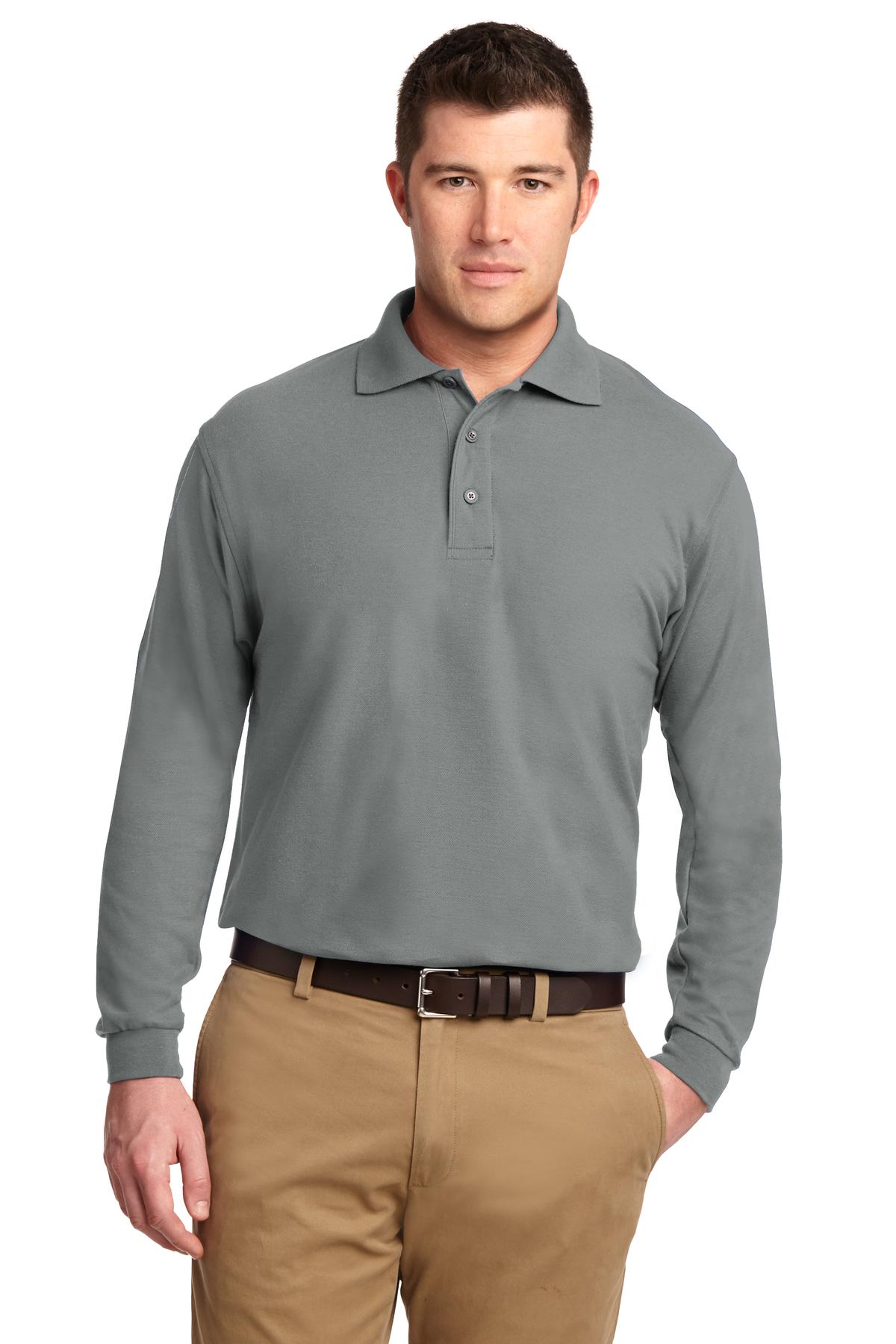 Port Authority Men's Silk Touch Long Sleeve Polo. K500LS Mens Apparel Shirts & Tops