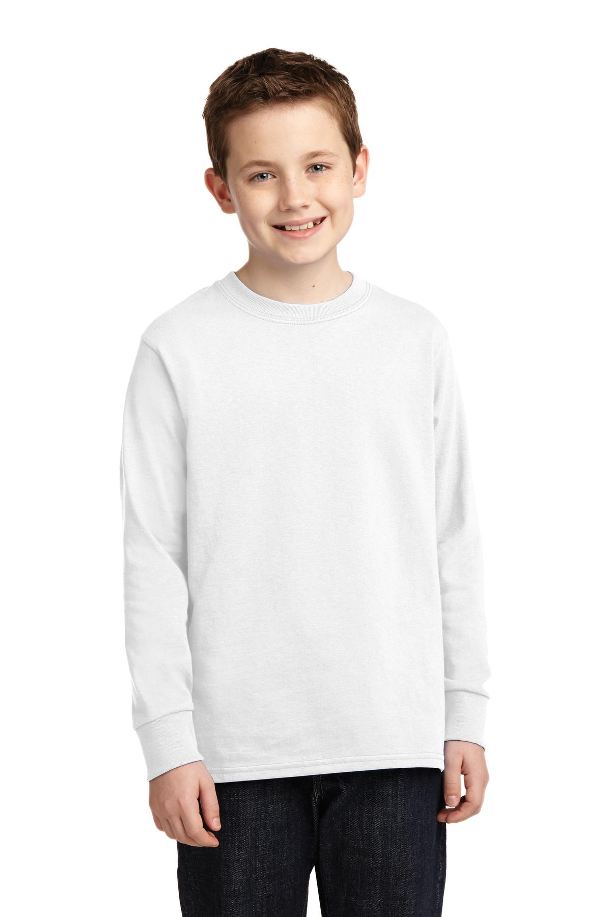 Port & Company - Youth Long Sleeve Core Cotton Tee Youth Apparel Shirts & Tops
