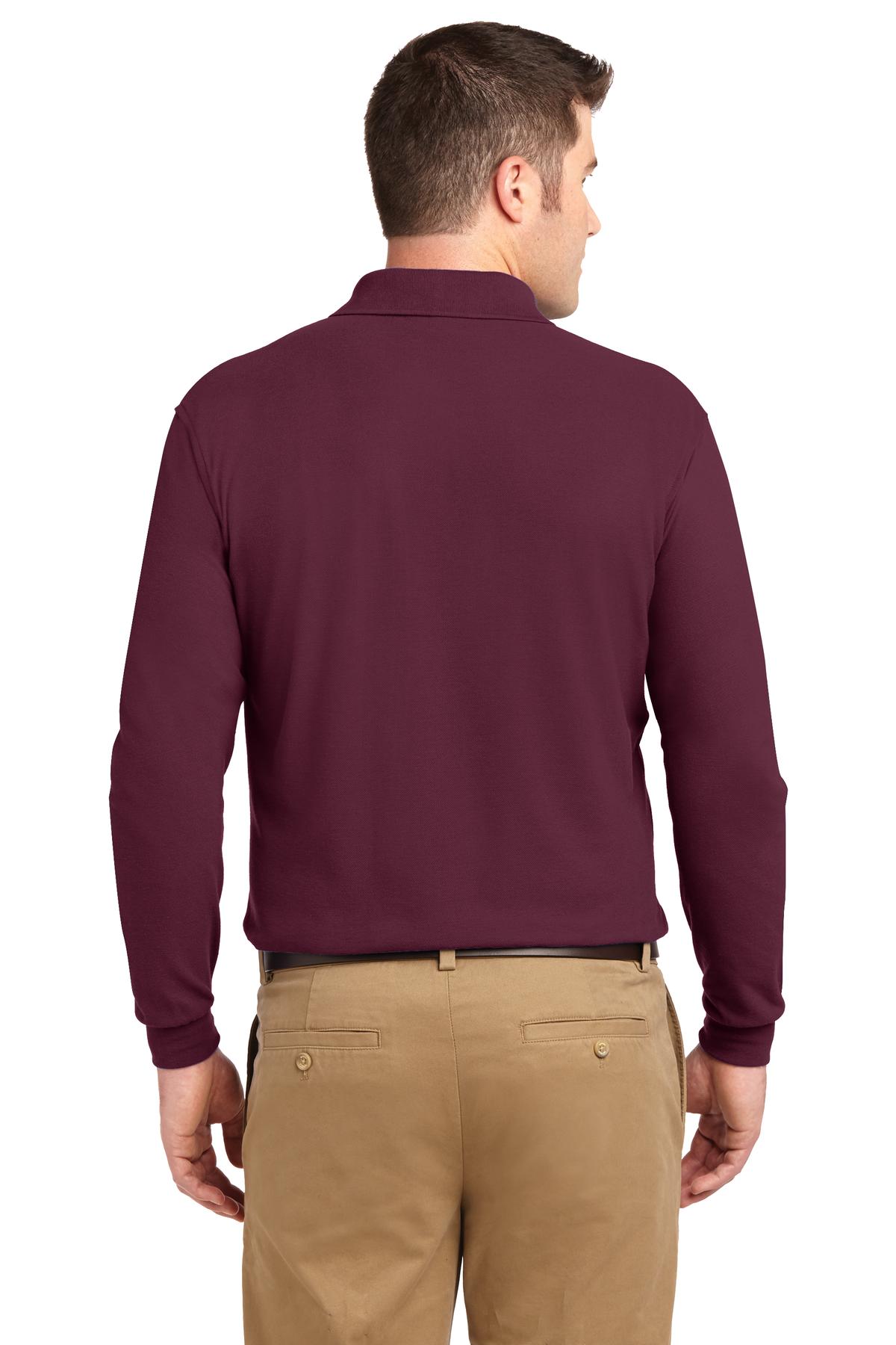 Port Authority Men's Silk Touch Long Sleeve Polo. K500LS Mens Apparel Shirts & Tops
