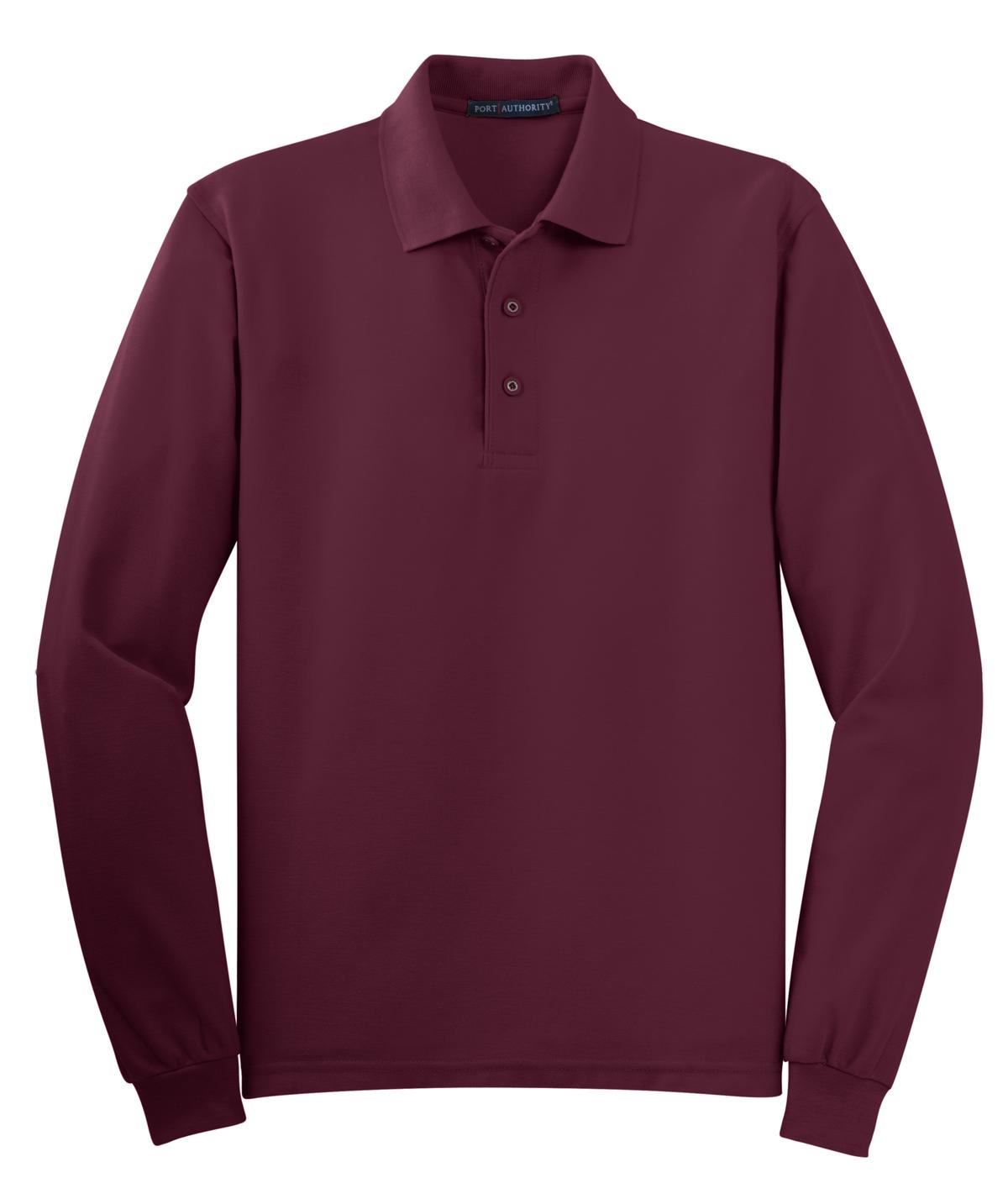 Port Authority Men's Silk Touch Long Sleeve Polo. K500LS Mens Apparel Shirts & Tops