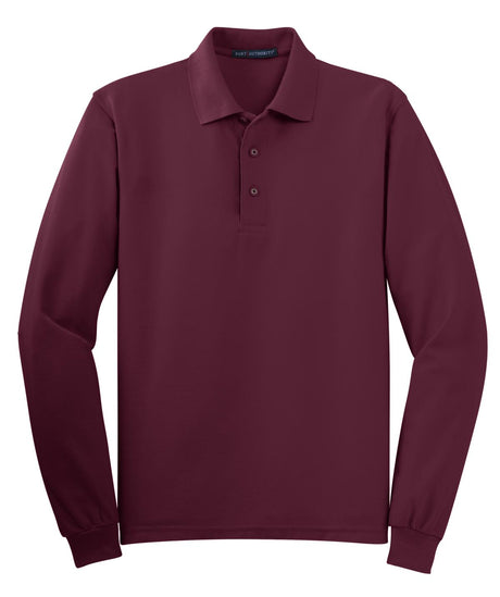 Port Authority Men's Silk Touch Long Sleeve Polo. K500LS Mens Apparel Shirts & Tops