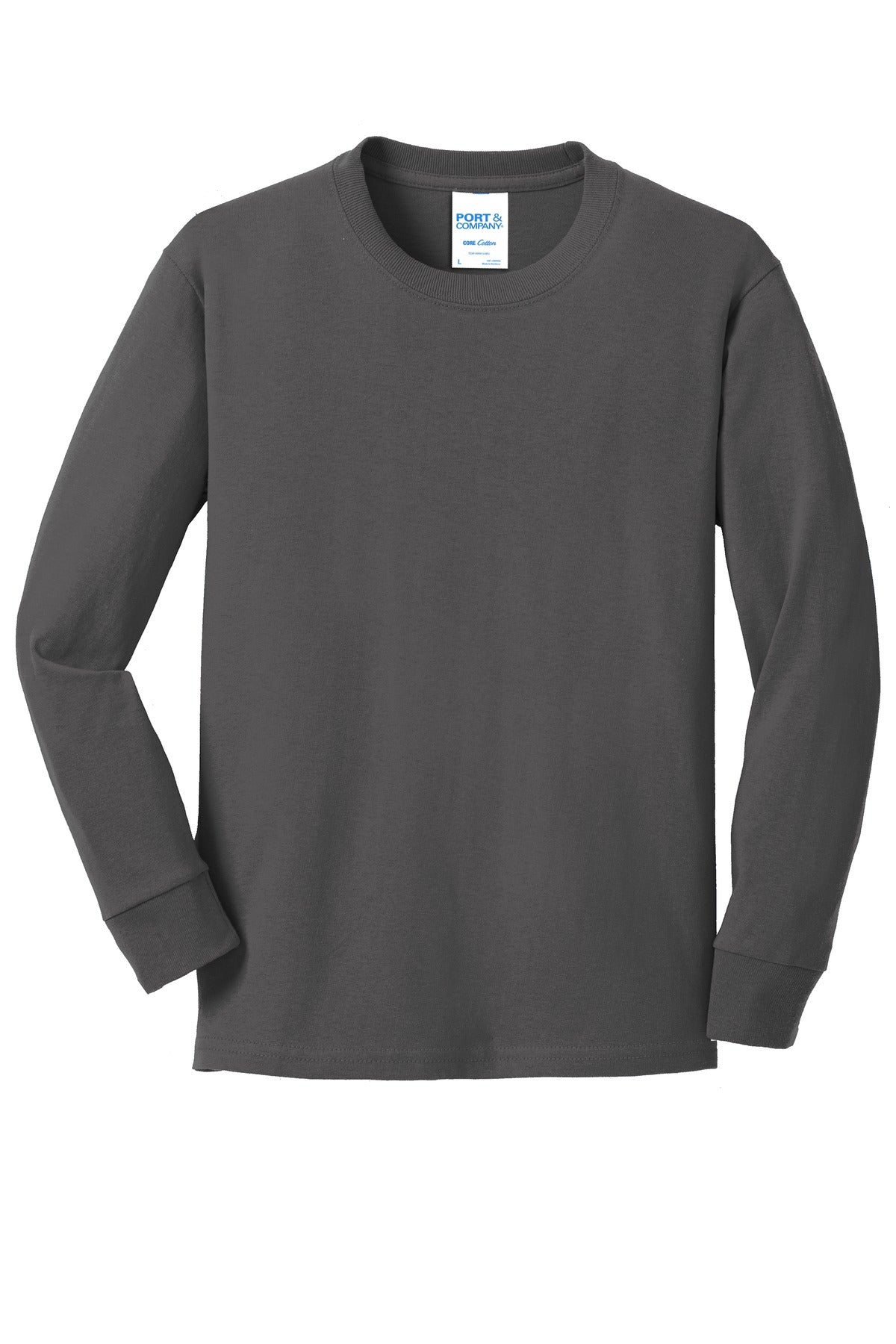Port & Company - Youth Long Sleeve Core Cotton Tee Youth Apparel Shirts & Tops