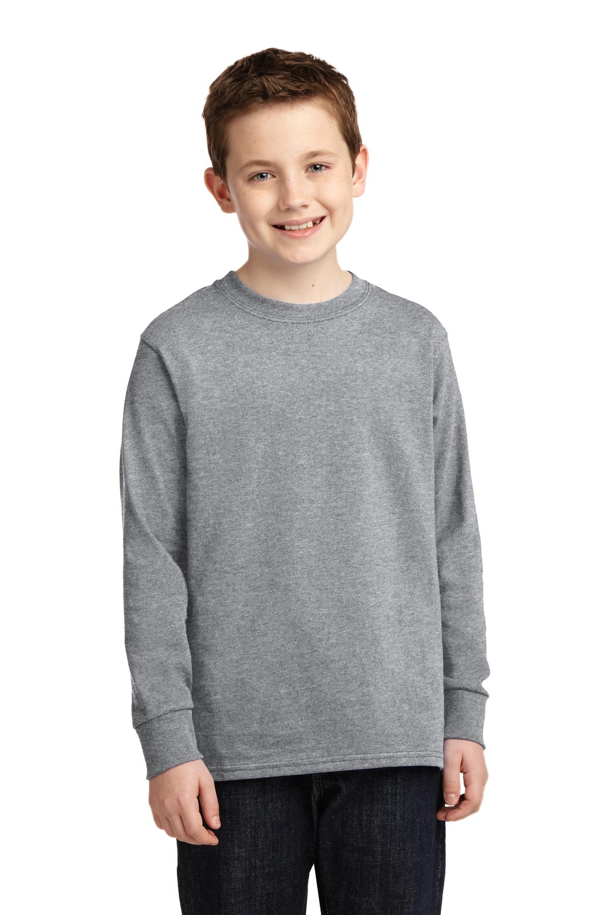 Port & Company - Youth Long Sleeve Core Cotton Tee Youth Apparel Shirts & Tops