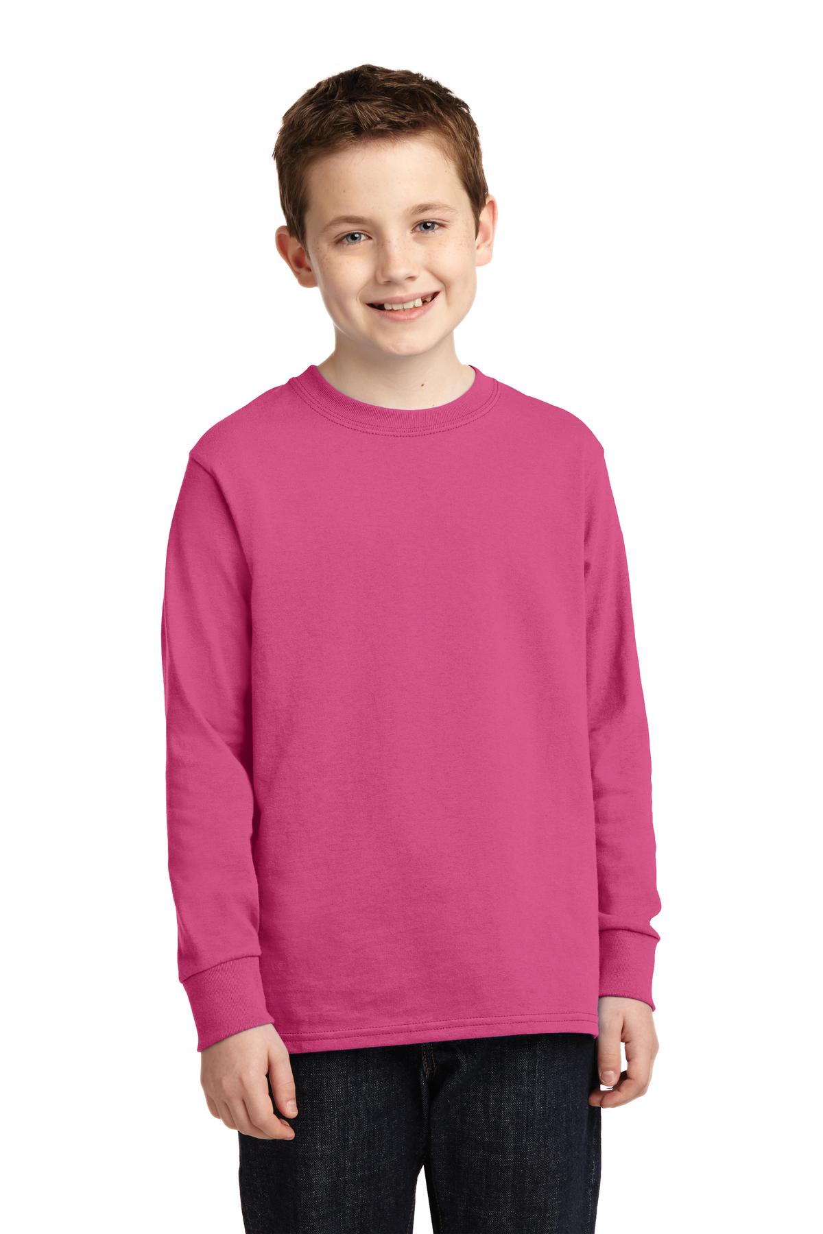 Port & Company - Youth Long Sleeve Core Cotton Tee Youth Apparel Shirts & Tops